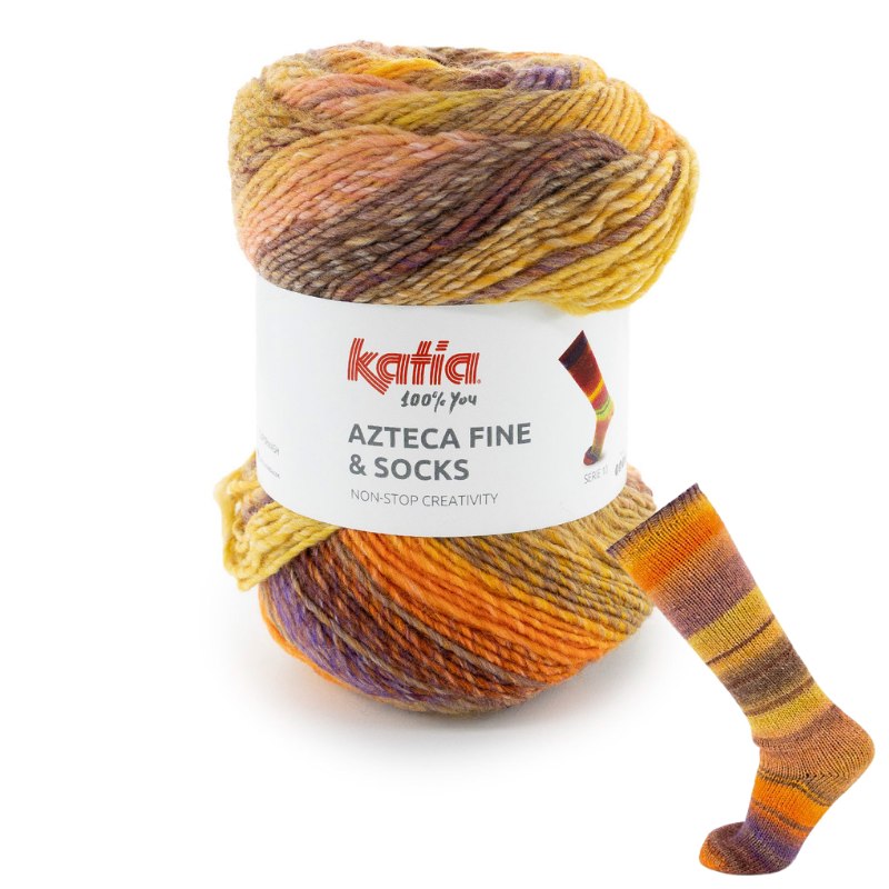Azteca Fine Socks and More - fir vopsit secționat de lână cu acrilic și poliamidă