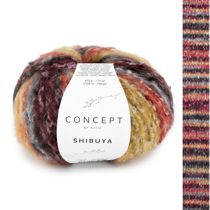 Shibuya - fir buclat de merinos cu bumbac și mohair natural
