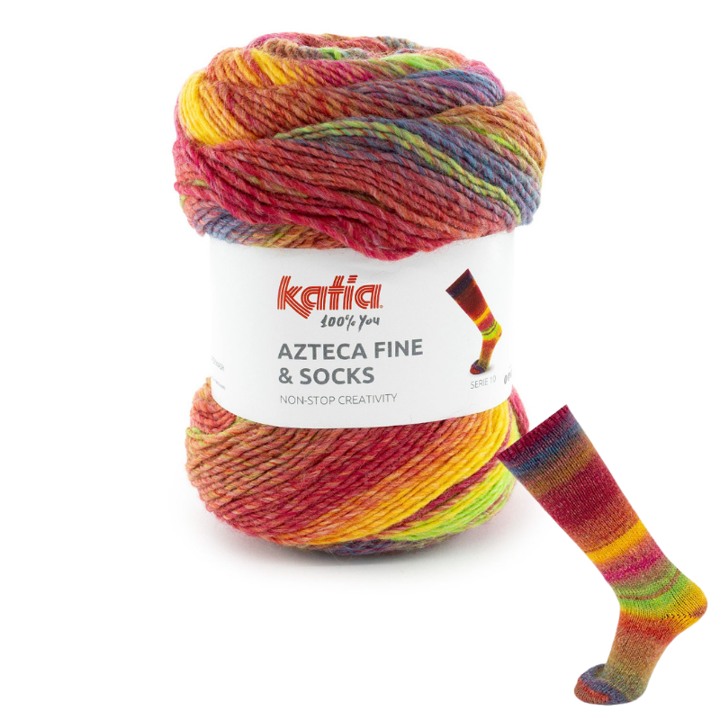 Azteca Fine Socks and More - fir vopsit secționat de lână cu acrilic și poliamidă