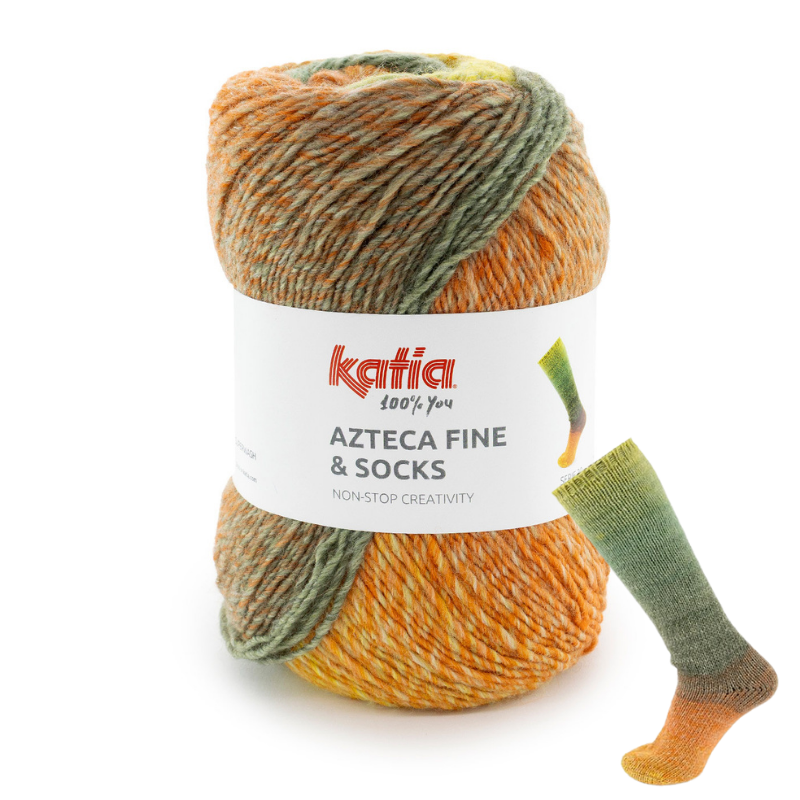 Azteca Fine Socks and More - fir vopsit secționat de lână cu acrilic și poliamidă