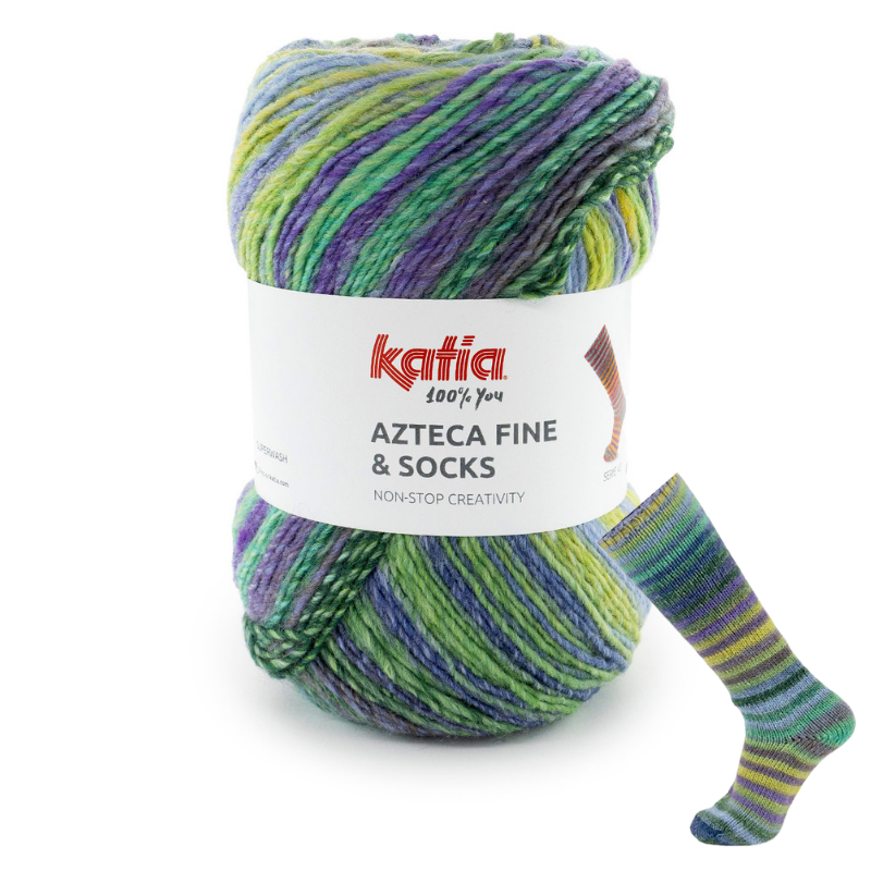 Azteca Fine Socks and More - fir vopsit secționat de lână cu acrilic și poliamidă