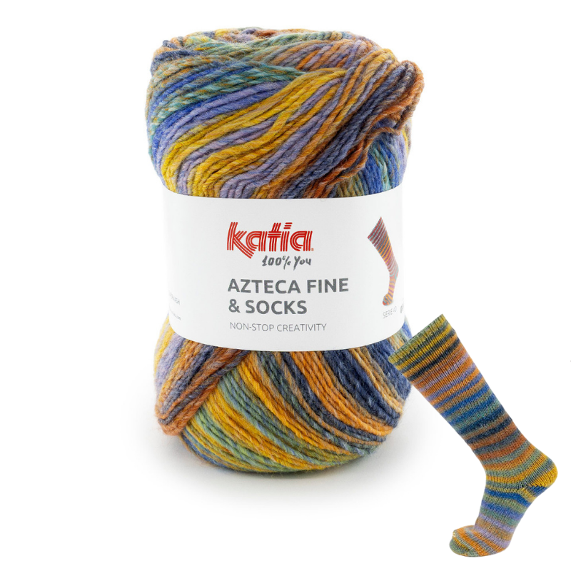 Azteca Fine Socks and More - fir vopsit secționat de lână cu acrilic și poliamidă