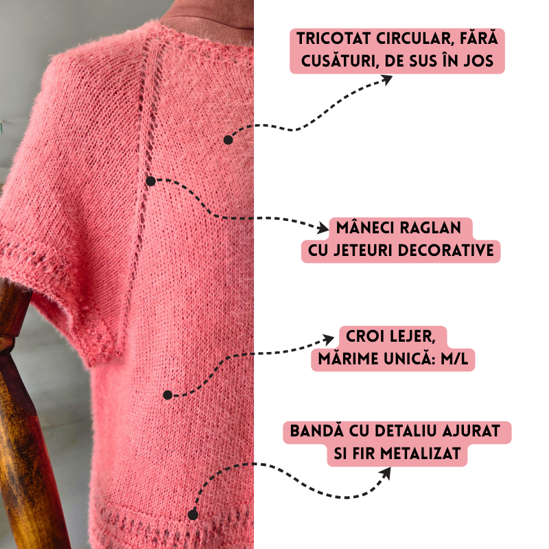 Curs Intensiv de Tricotat - Bluză cu Mâneci Raglan MAGNOLIA