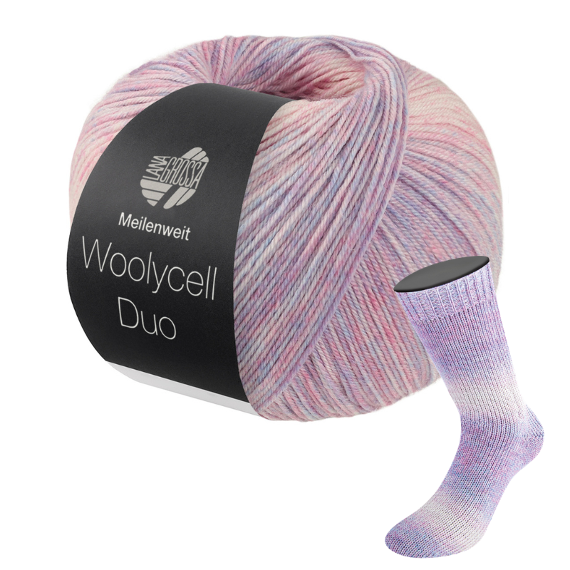 Woolycell Duo - fir variegat de merinos cu Lyocell