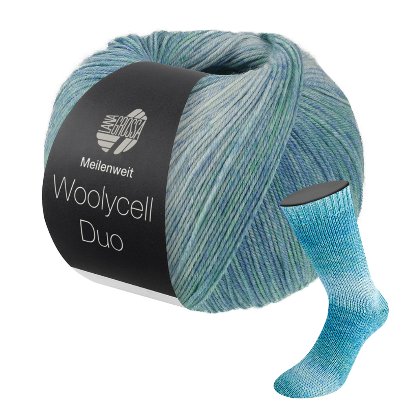 Woolycell Duo - fir variegat de merinos cu Lyocell