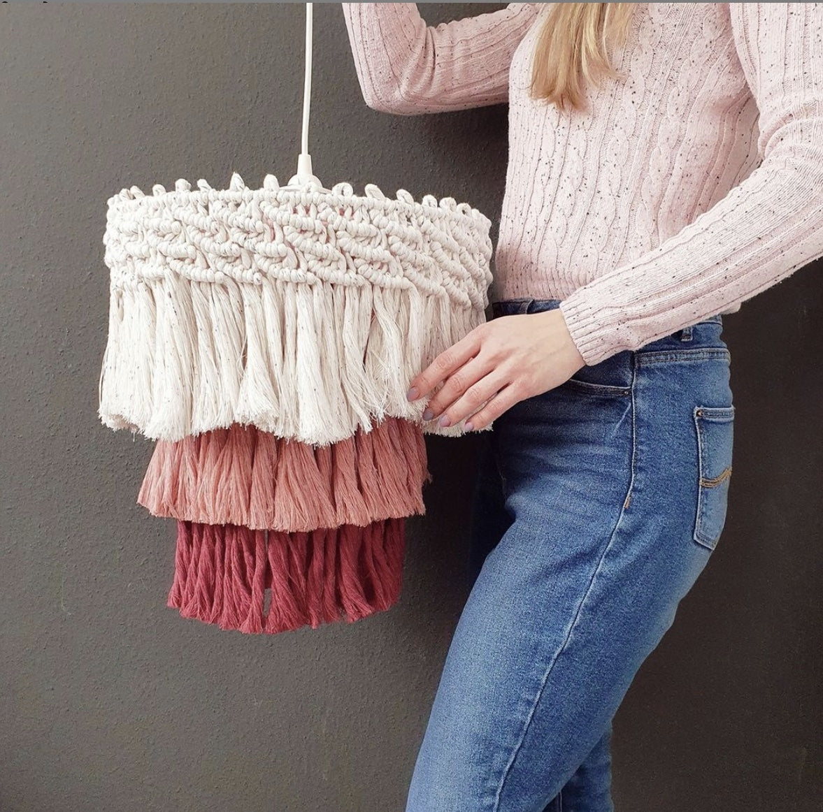 Lampadar din șnur clasic macrame Bobbiny, 5 mm
