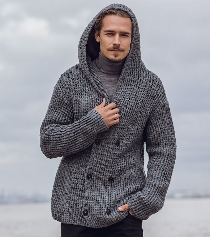 Cardigan cu glugă Alta Moda Cashmere 16