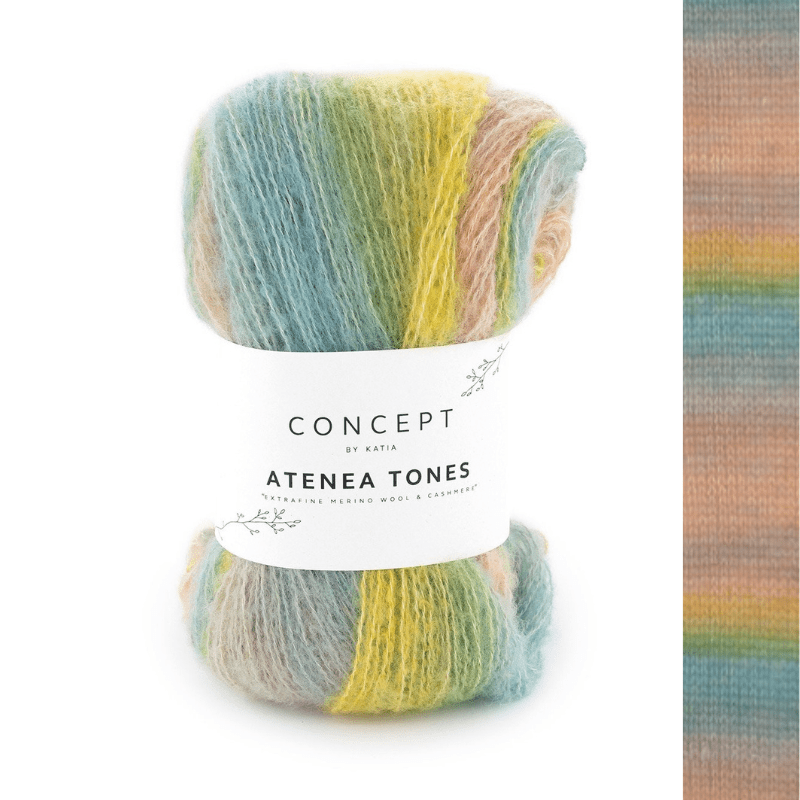 Atenea Tones - fir subțire variegat de merinos cu cașmir și bumbac Mako