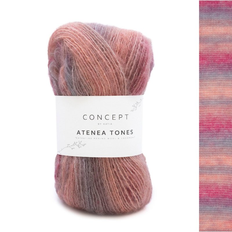 Atenea Tones - fir subțire variegat de merinos cu cașmir și bumbac Mako
