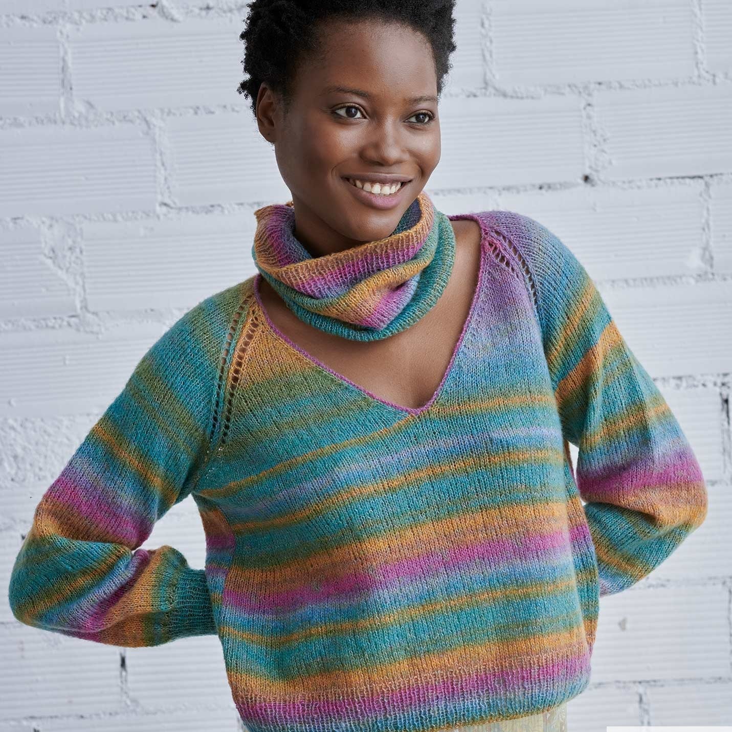 Atenea Tones - fir subțire variegat de merinos cu cașmir și bumbac Mako