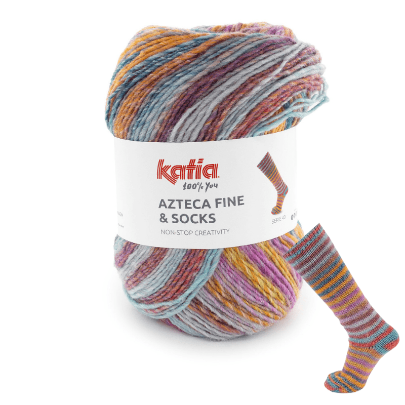 Azteca Fine Socks and More - fir vopsit secționat de lână cu acrilic și poliamidă