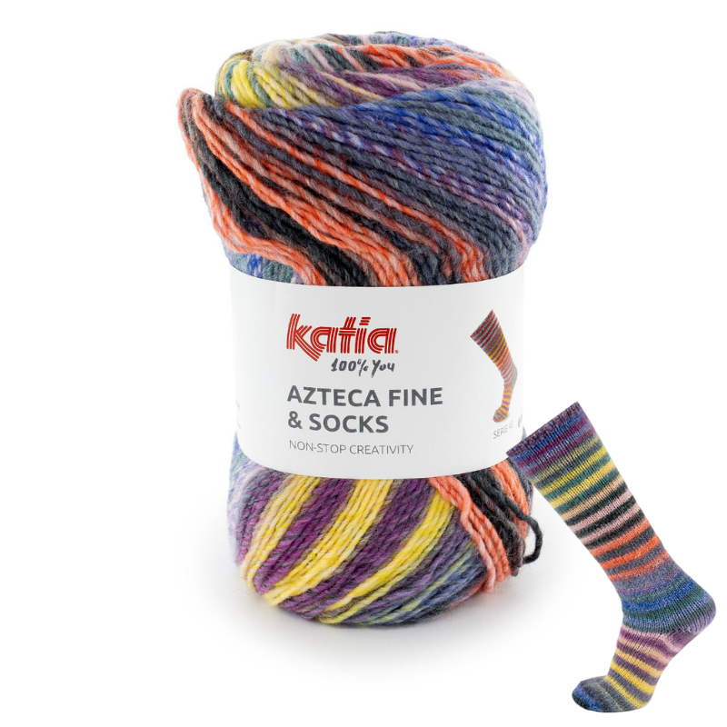 Azteca Fine Socks and More - fir vopsit secționat de lână cu acrilic și poliamidă