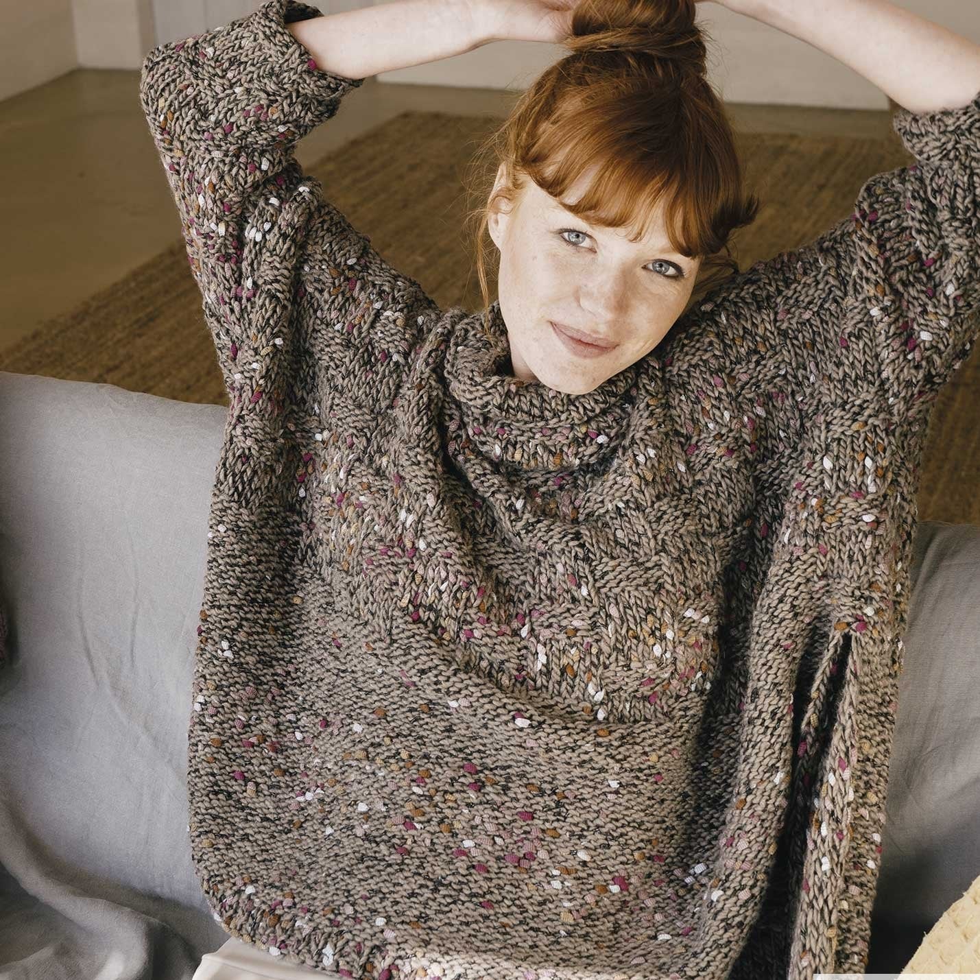 Pulover larg Azulejo