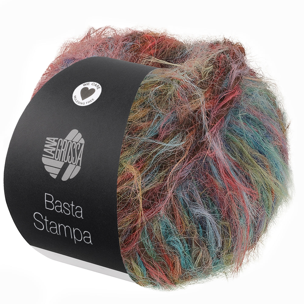 Basta Stampa - fir pufos multicolor de merinos și poliamidă
