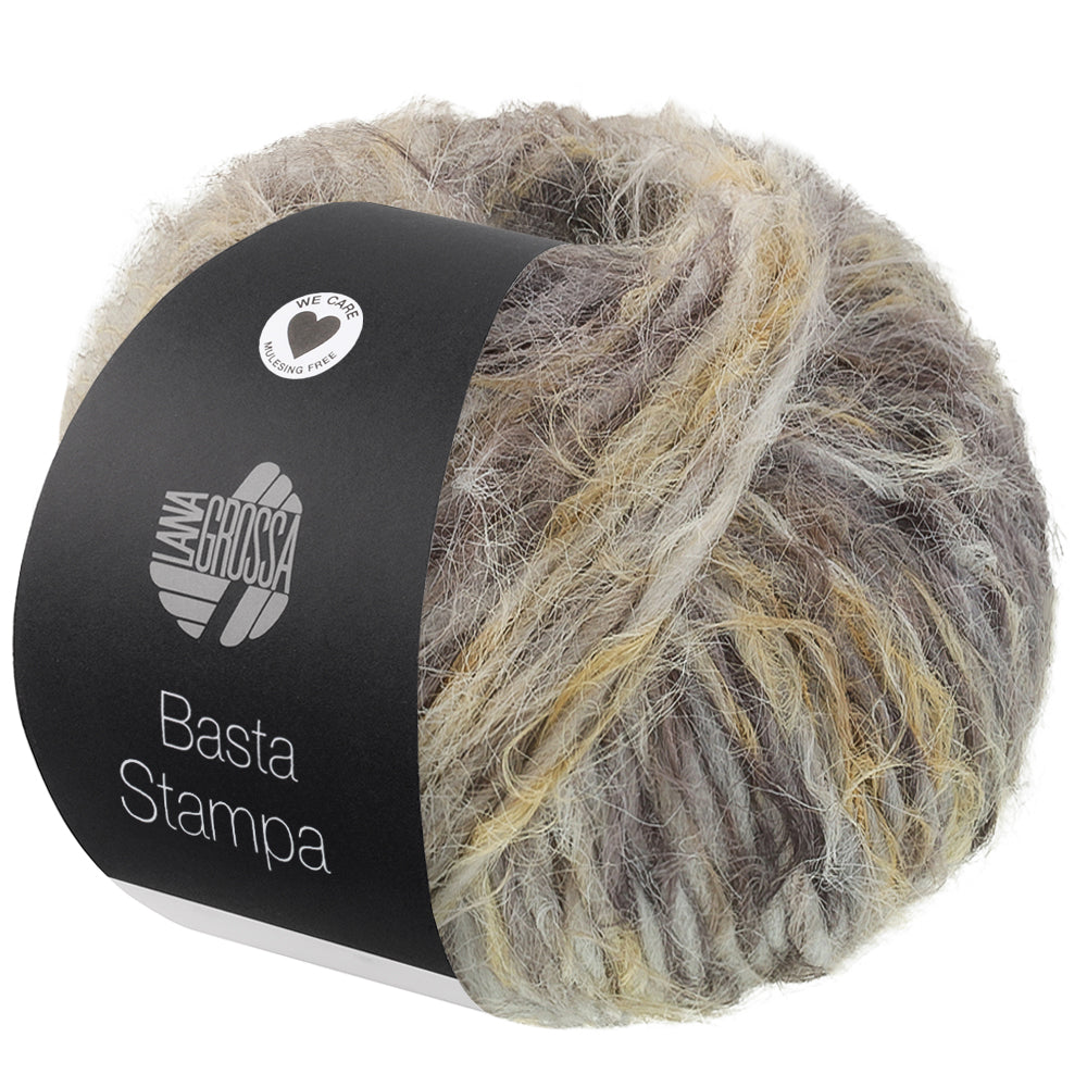 Basta Stampa - fir pufos multicolor de merinos și poliamidă