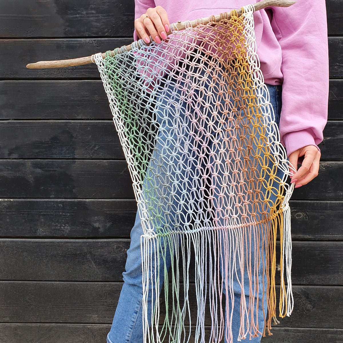 Decor macrame din șnur triplu-răsucit de 1.5 mm