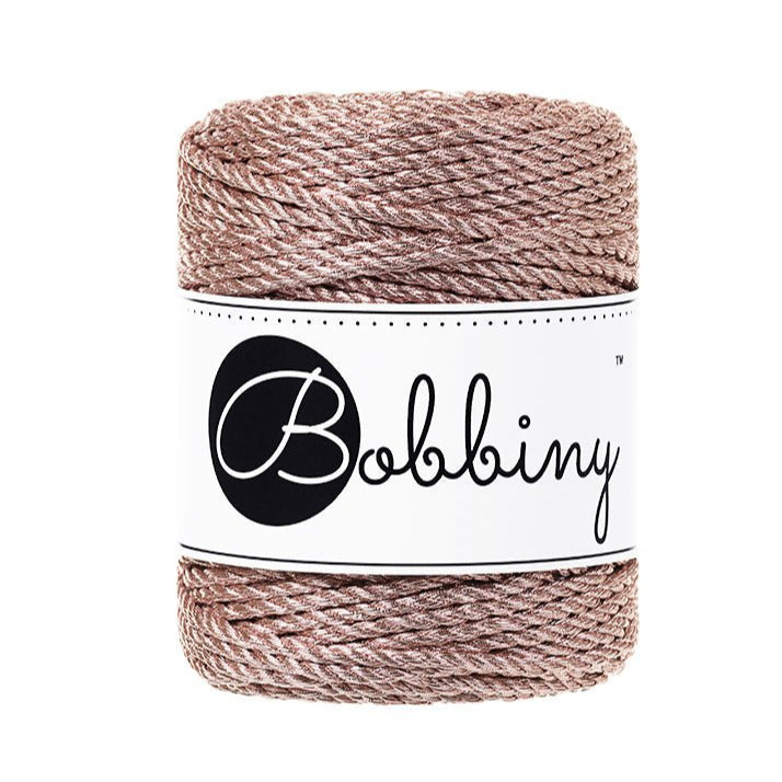 BOBBINY Triplu Efect - sfoară triplu răsucită metalizată, 3 mm