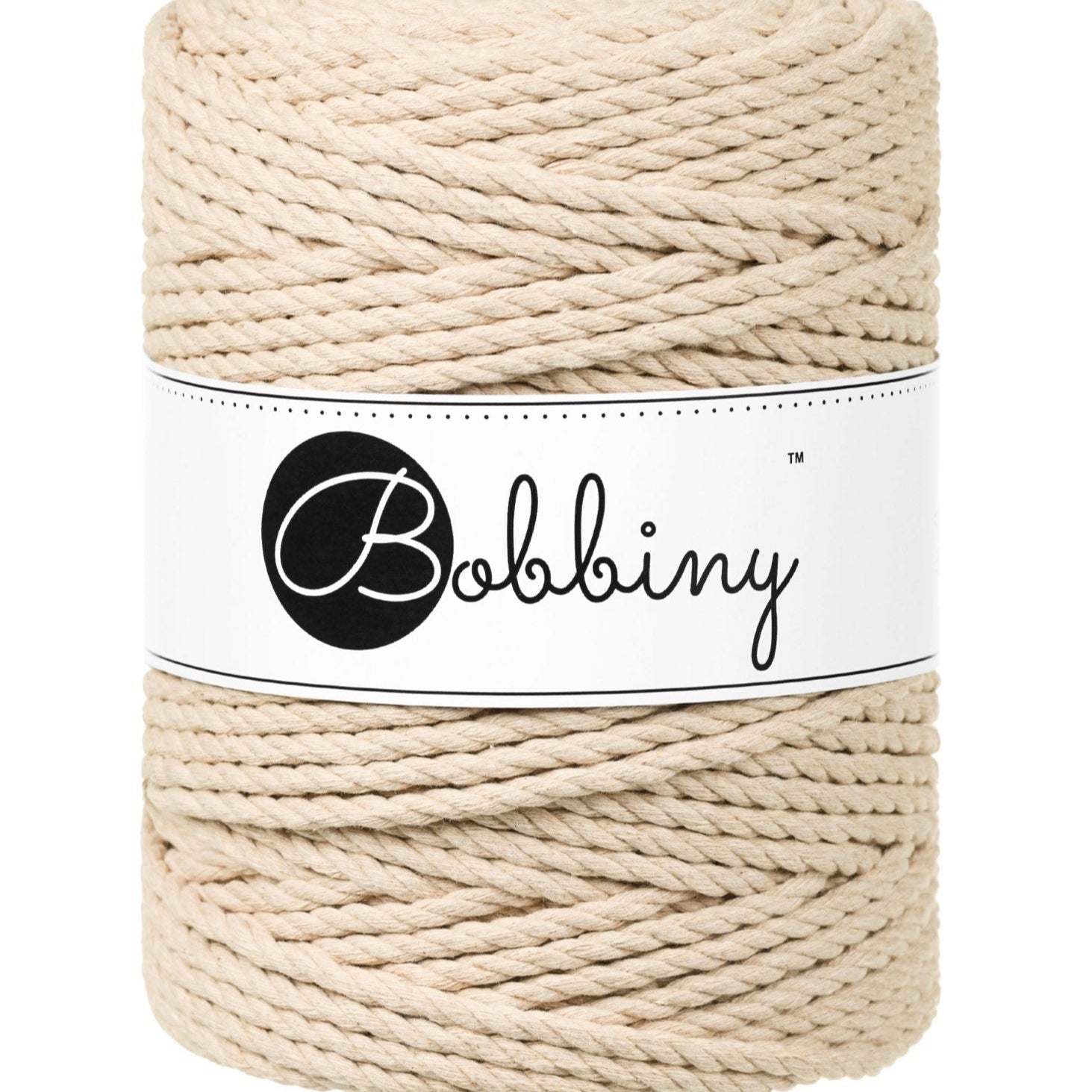 BOBBINY Triplu Large - sfoară triplu răsucită pentru macrame, 5 mm