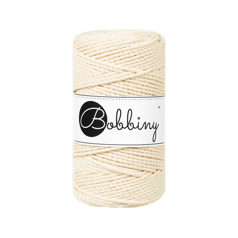 BOBBINY Triplu Medium - sfoară triplu răsucită pentru macrame, 3 mm
