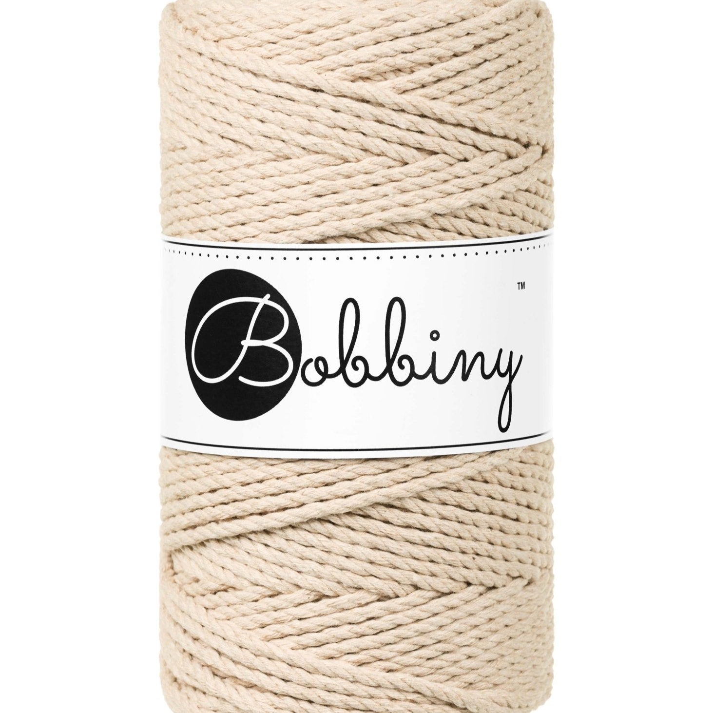 BOBBINY Triplu Medium - sfoară triplu răsucită pentru macrame, 3 mm