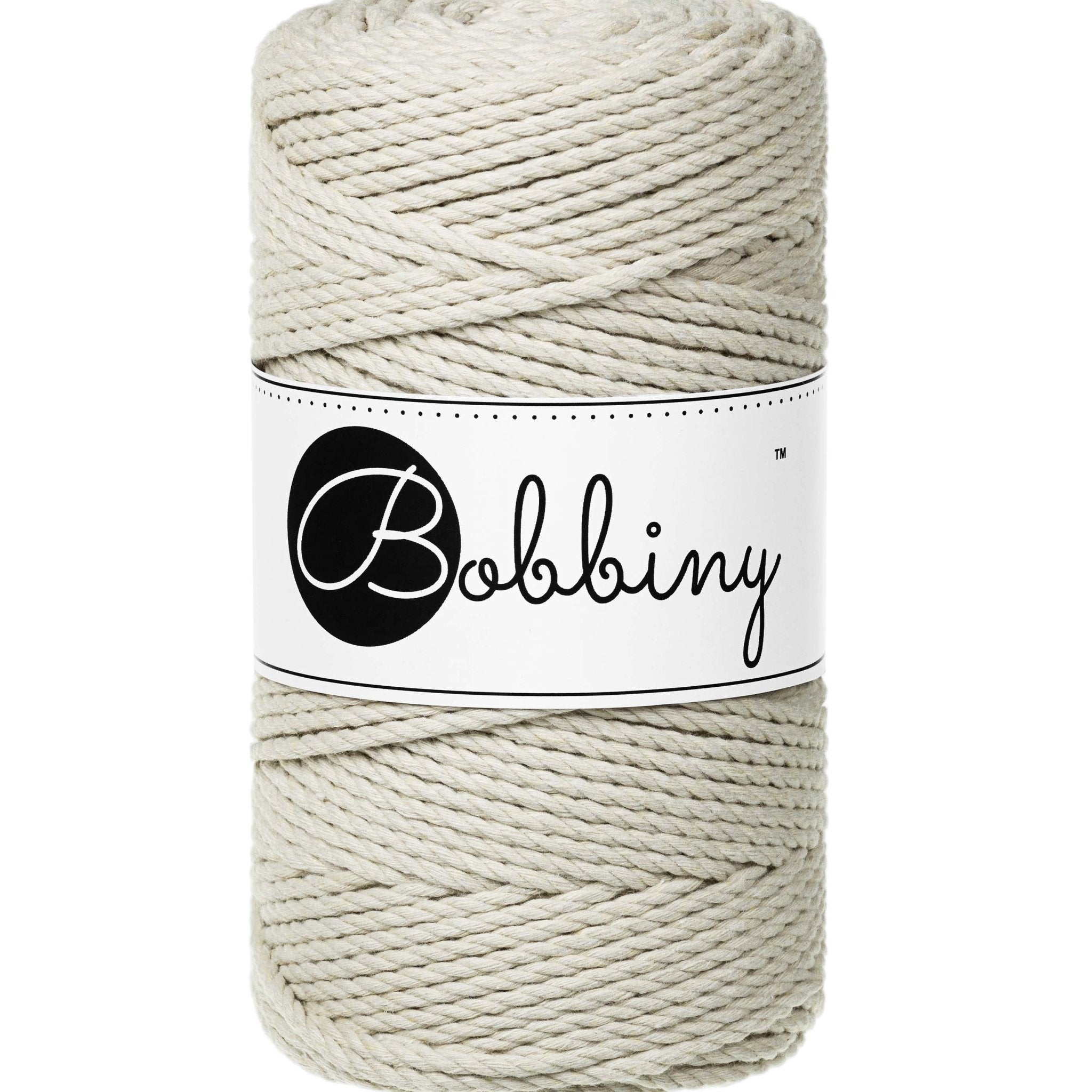 BOBBINY Triplu Medium - sfoară triplu răsucită pentru macrame, 3 mm
