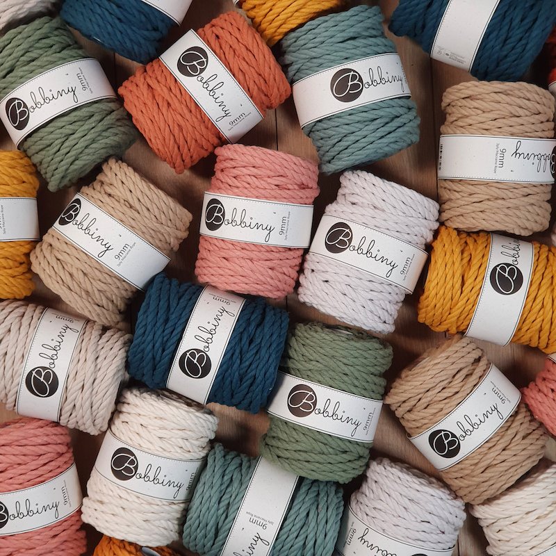 BOBBINY Triplu XL - sfoară triplu răsucită pentru macrame, 9 mm