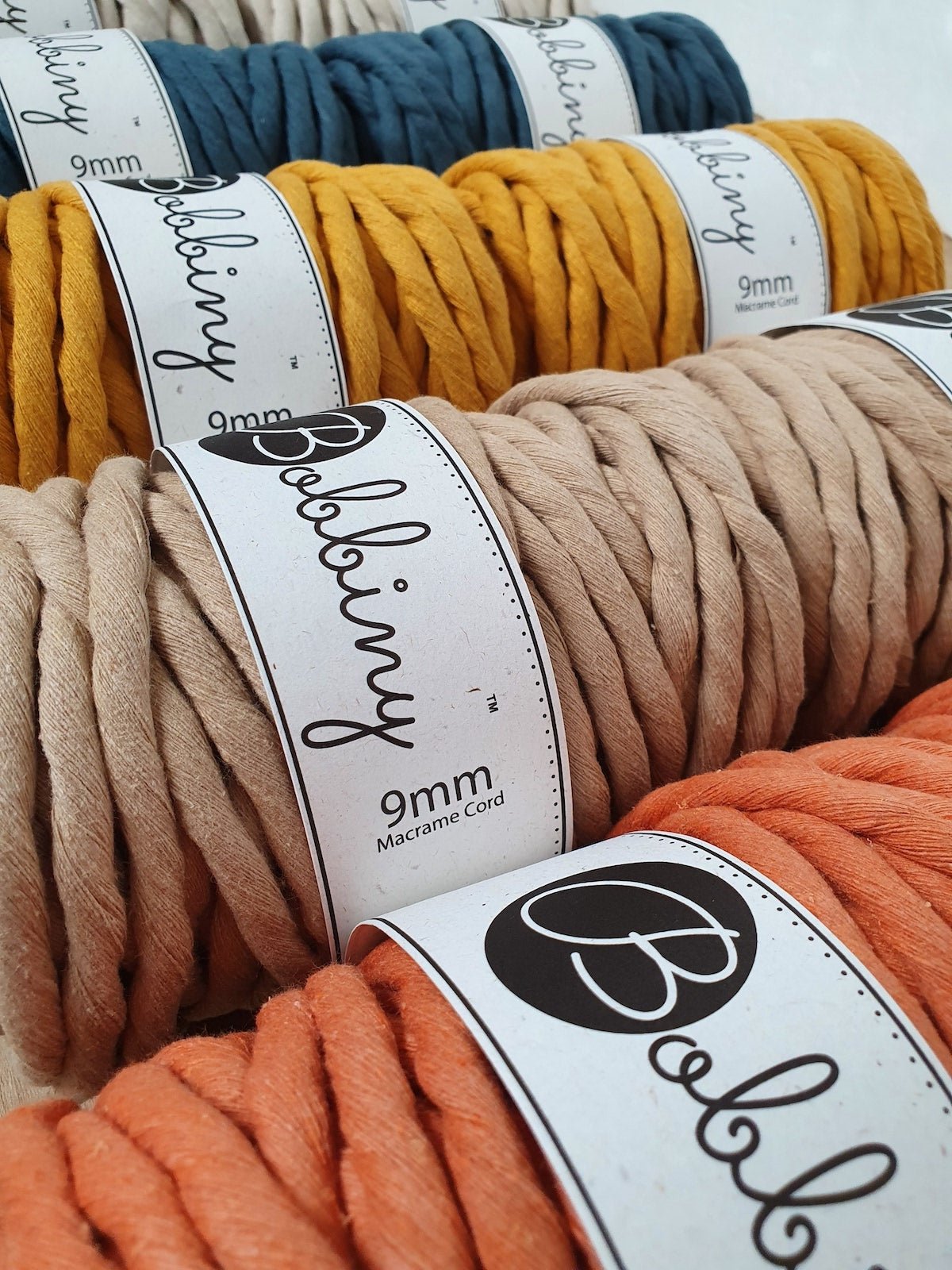 BOBBINY XL - sfoară răsucită pentru macrame, 9 mm