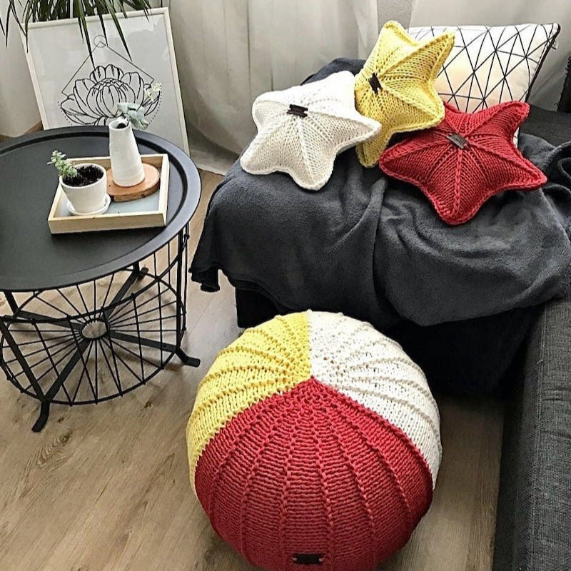 Puf și perne-stea tricotate BOBILON