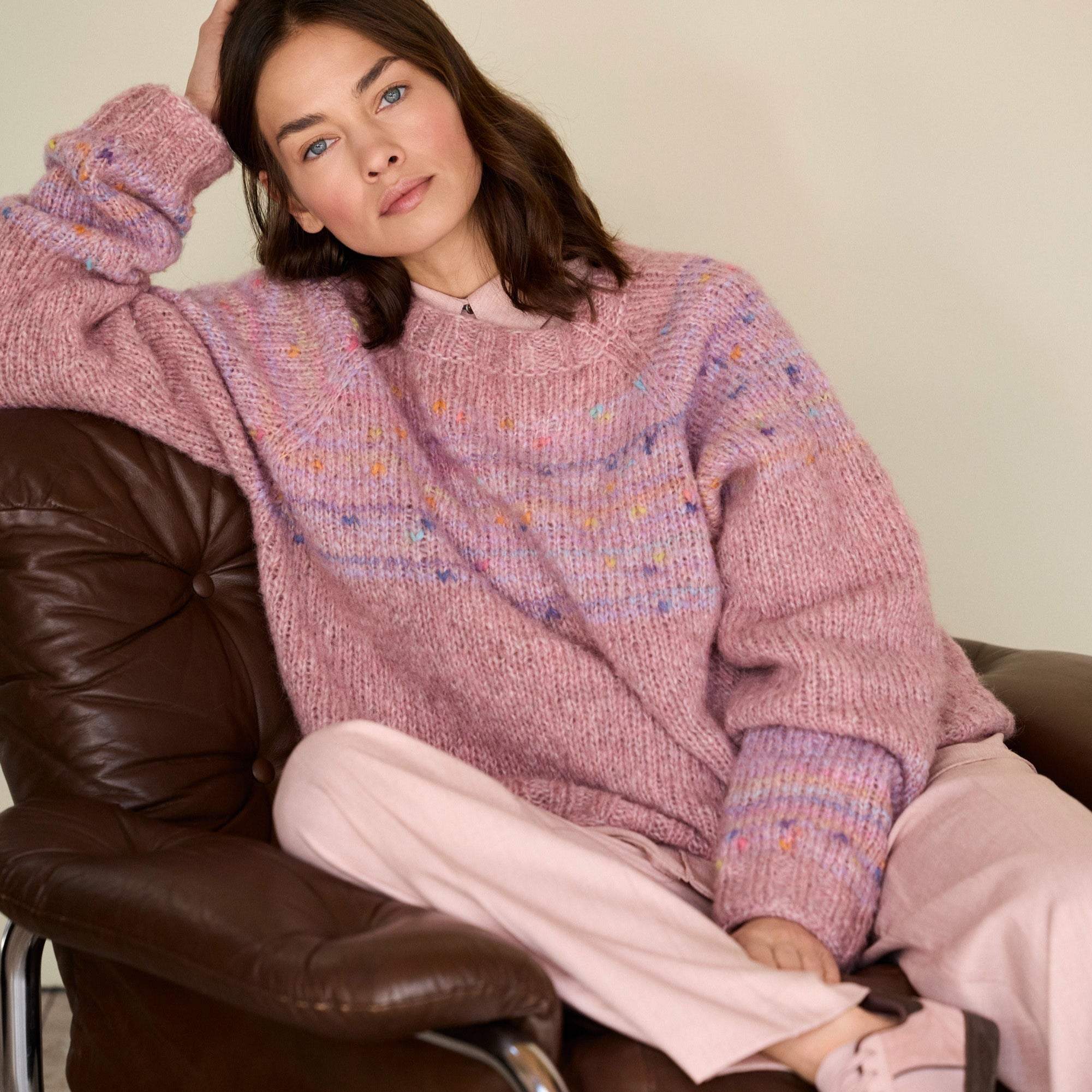 Cassata - fir pufos de merinos cu inserții multicolore