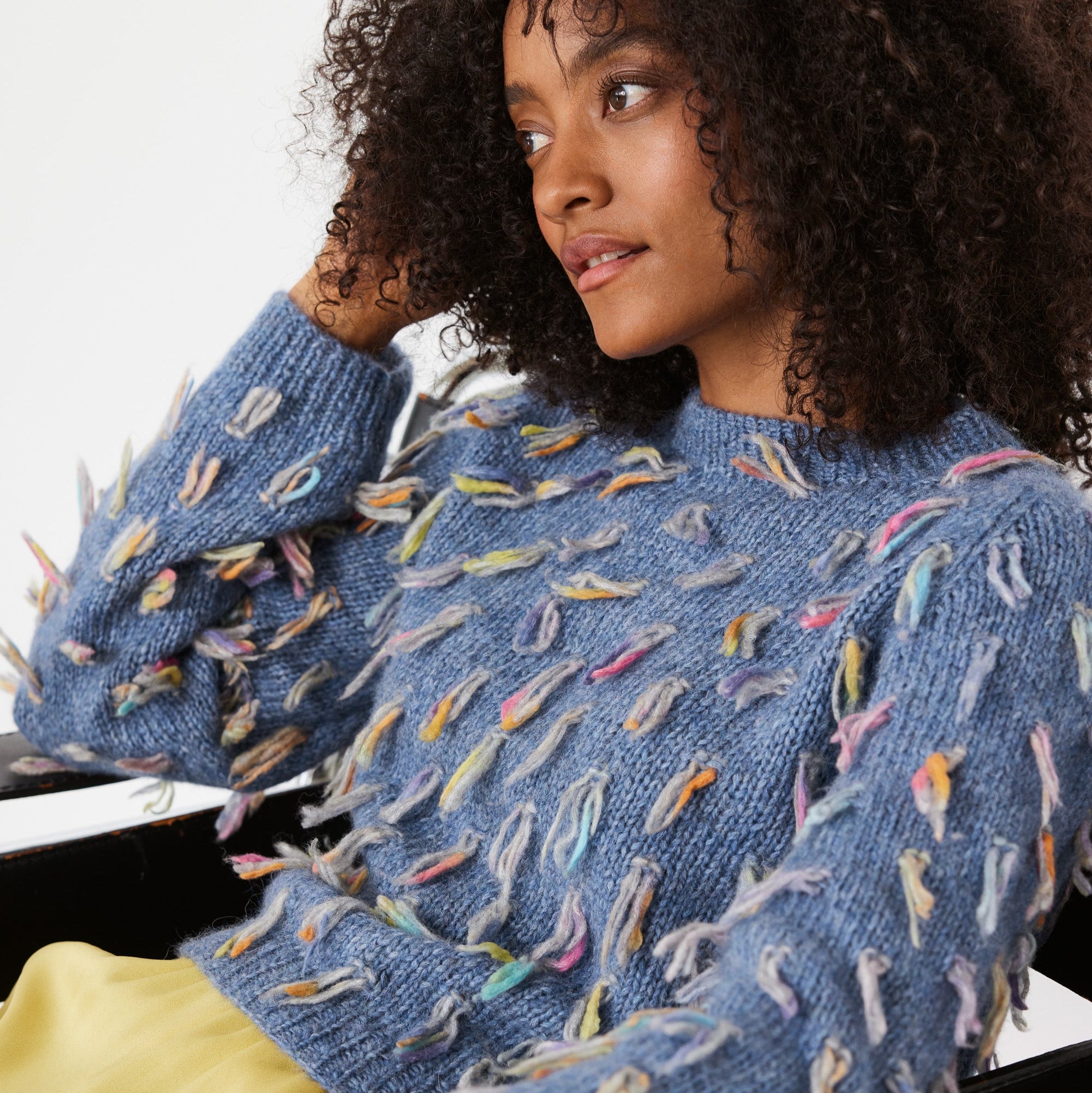 Cassata - fir pufos de merinos cu inserții multicolore