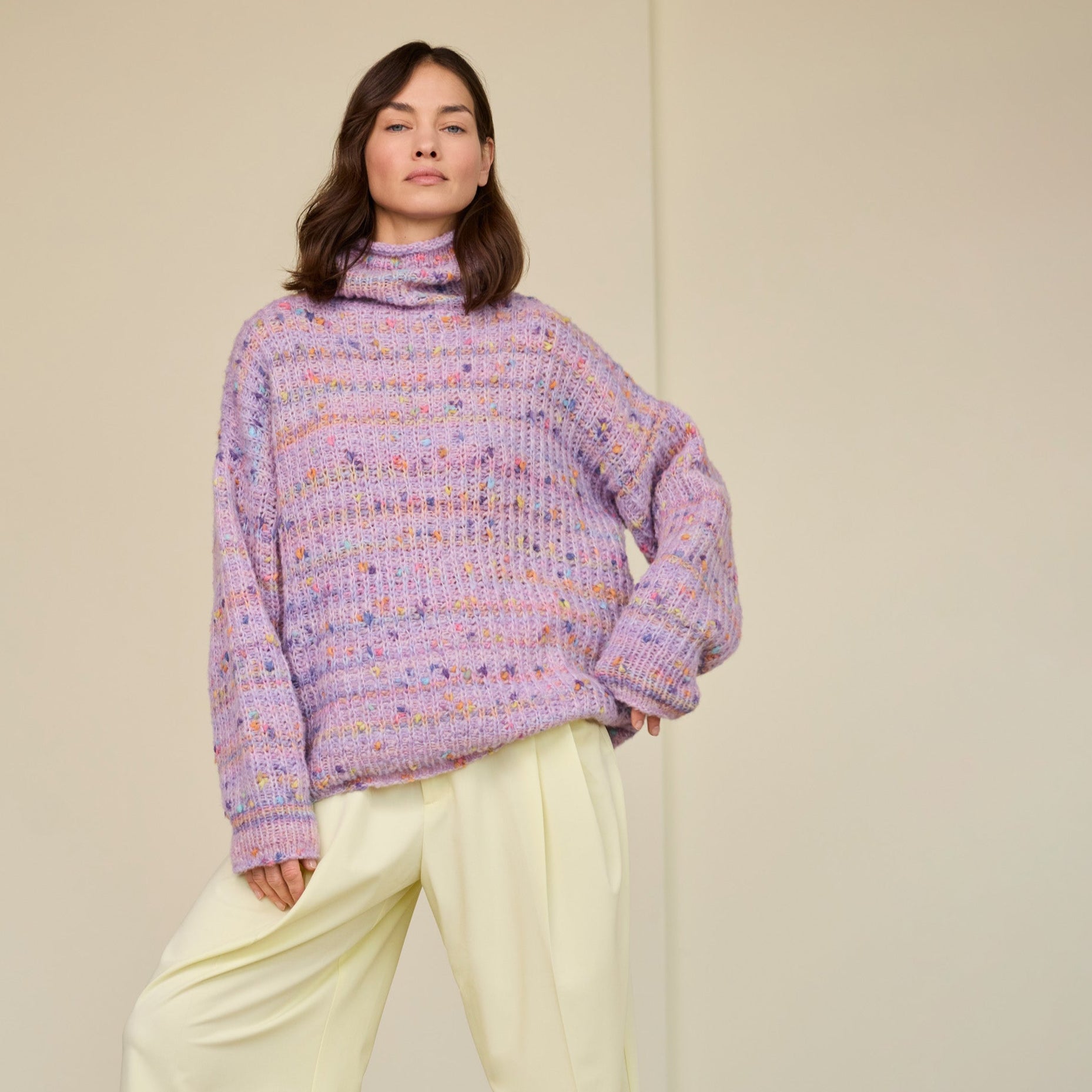 Cassata - fir pufos de merinos cu inserții multicolore