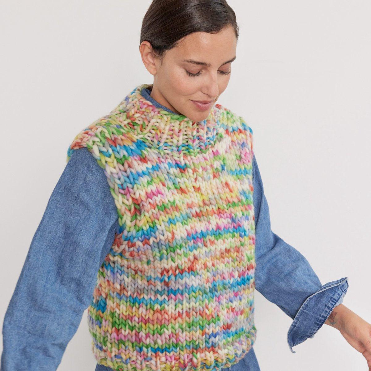 Vestă tricotată Confetti - model 41, revista Filati Journal 66