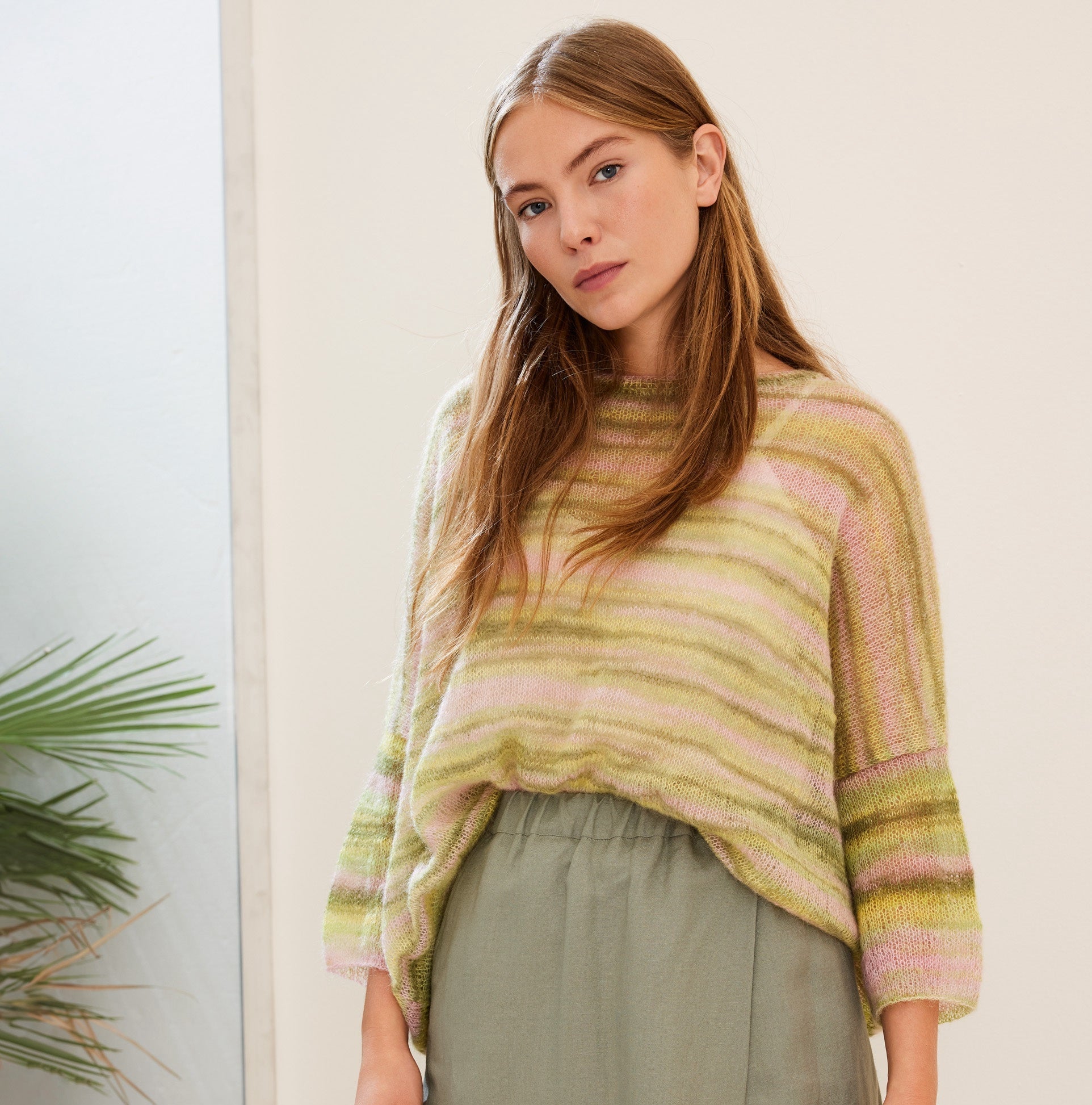 Cottonhair - fir variegat de mohair superkid cu bumbac