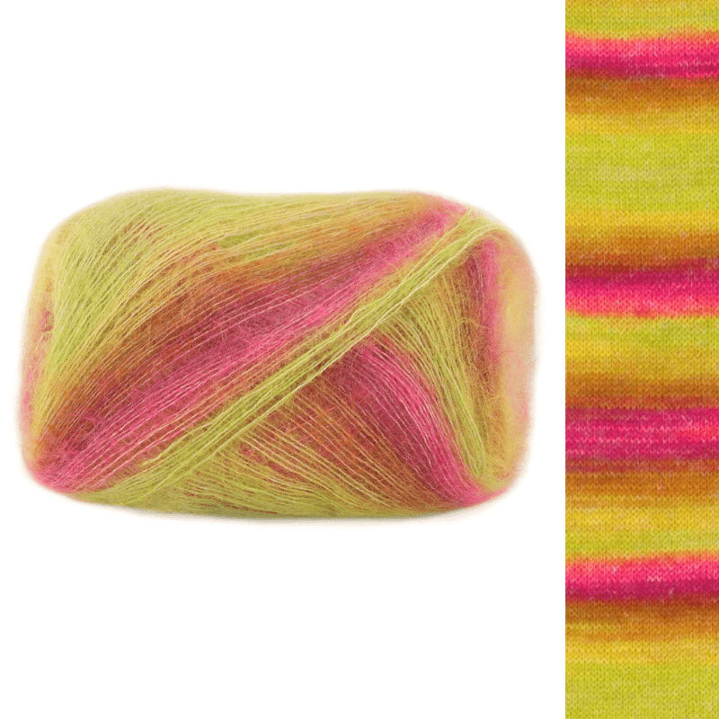 Cottonhair - fir variegat de mohair superkid cu bumbac