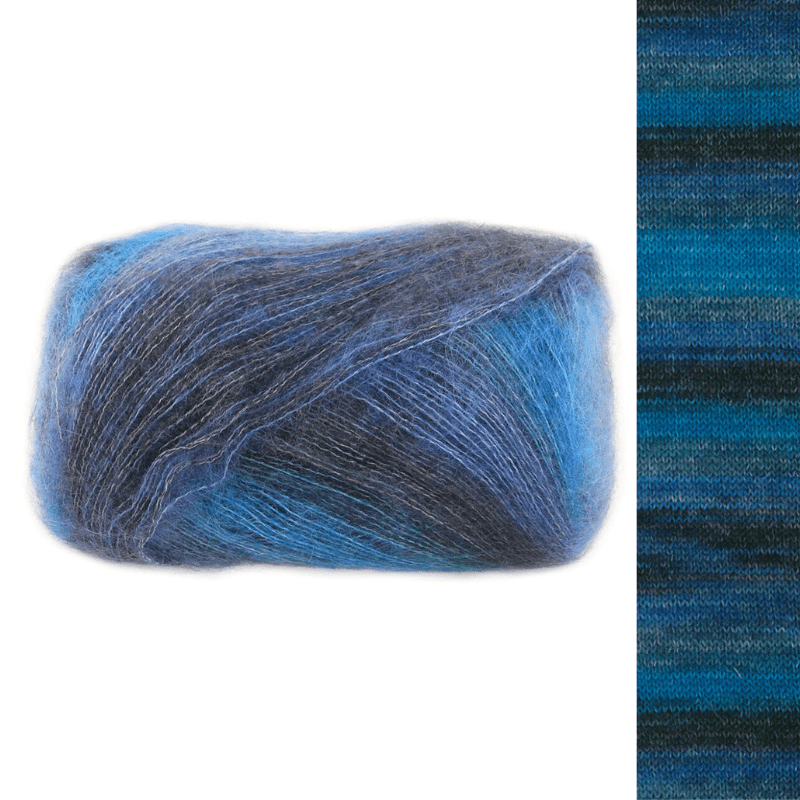 Cottonhair - fir variegat de mohair superkid cu bumbac