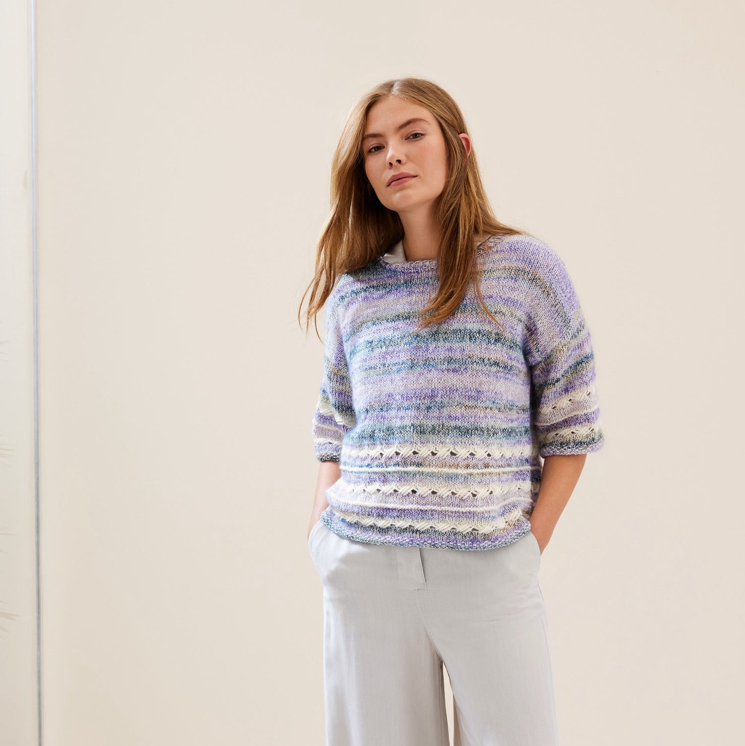 Cottonhair - fir variegat de mohair superkid cu bumbac