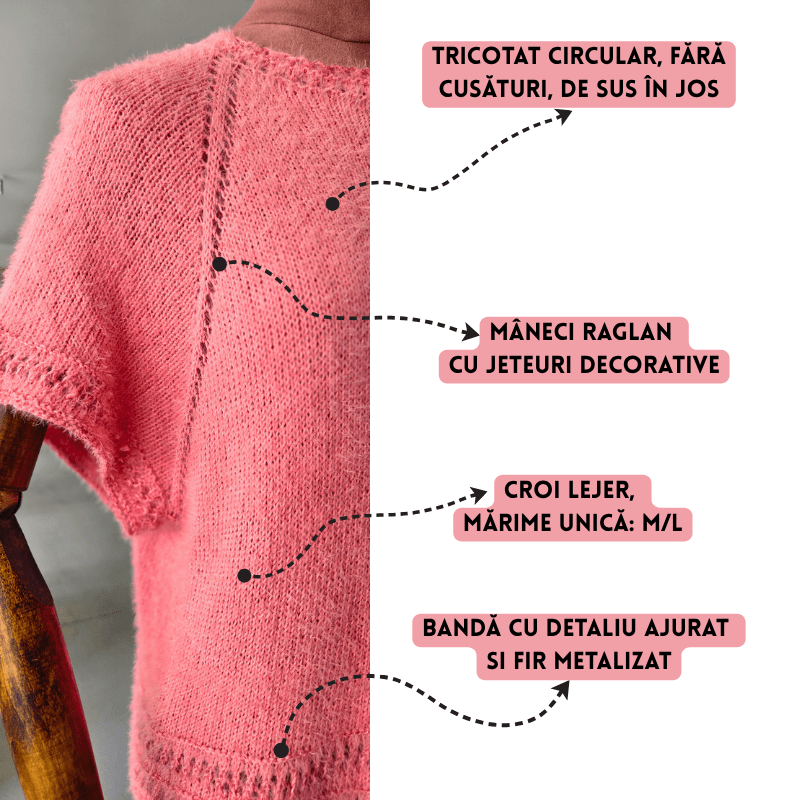 Curs Intensiv de Tricotat - Bluză cu Mâneci Raglan MAGNOLIA