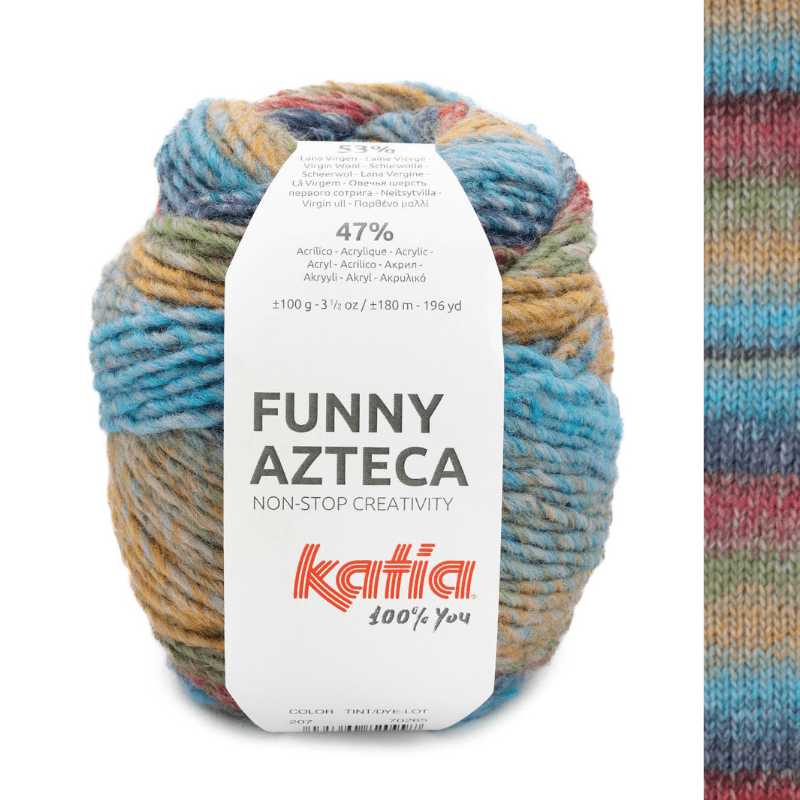 Funny Azteca - fir variegat pestriț de lână cu acrilic