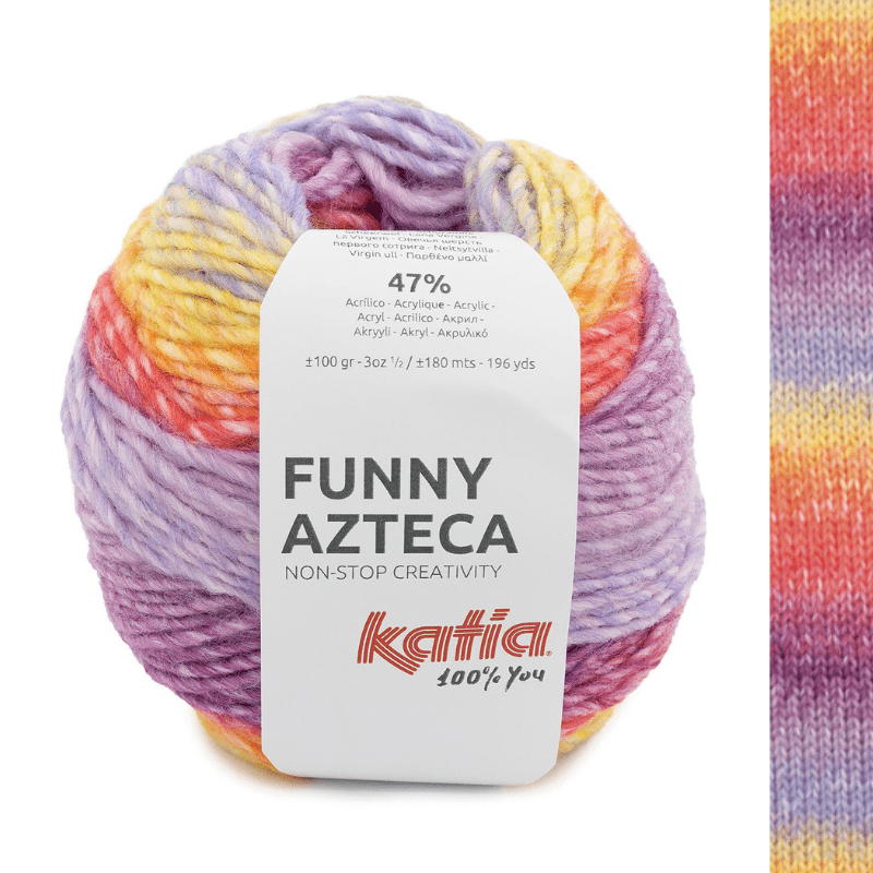 Funny Azteca - fir variegat pestriț de lână cu acrilic