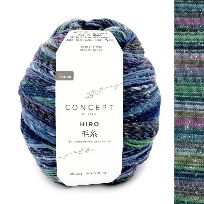 Hiro - fir variegat de merinos cu mătase naturală