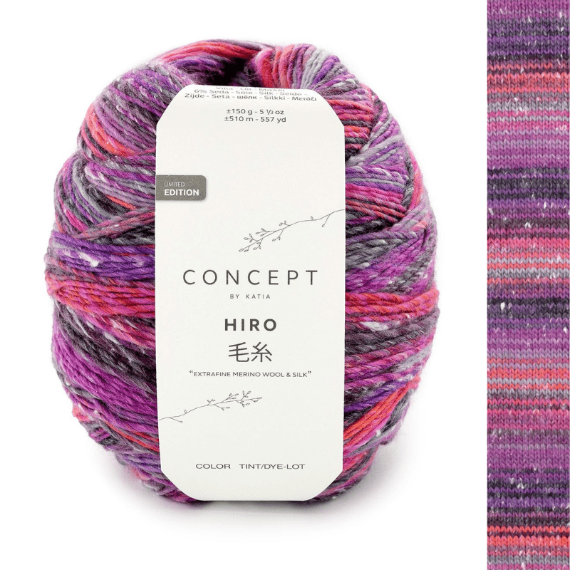 Hiro - fir variegat de merinos cu mătase naturală