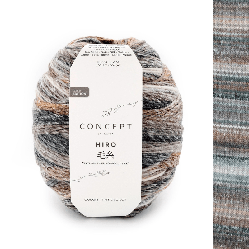 Hiro - fir variegat de merinos cu mătase naturală