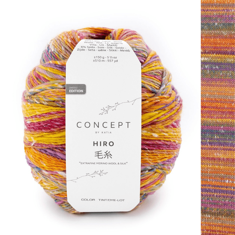 Hiro - fir variegat de merinos cu mătase naturală