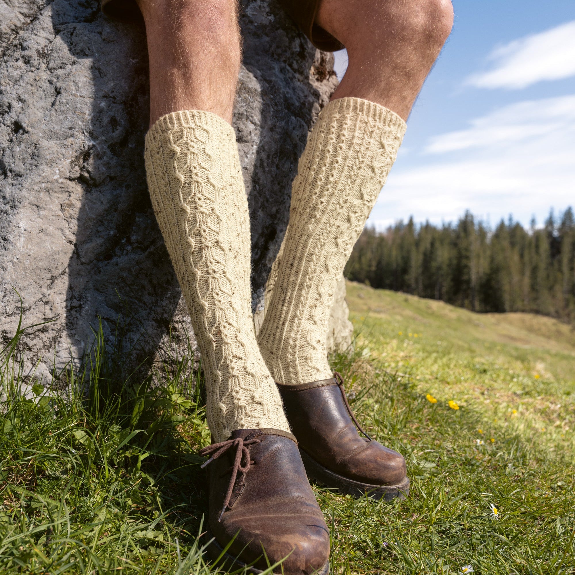 Meilenweit 100 Tweed- fir de lână cu inserții multicolore pentru ciorapi