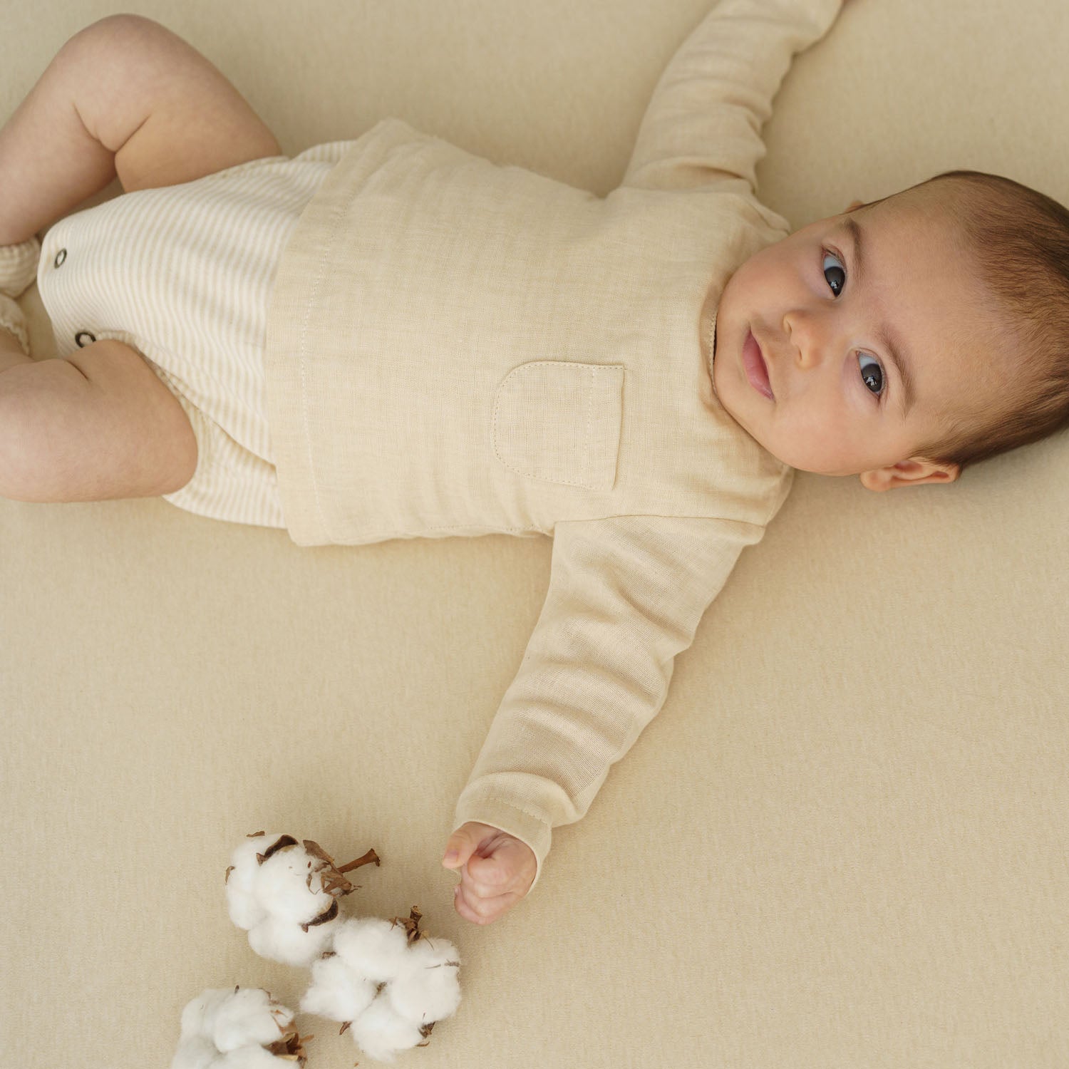 Jerse de bumbac organic pur - model cu dungi inguste