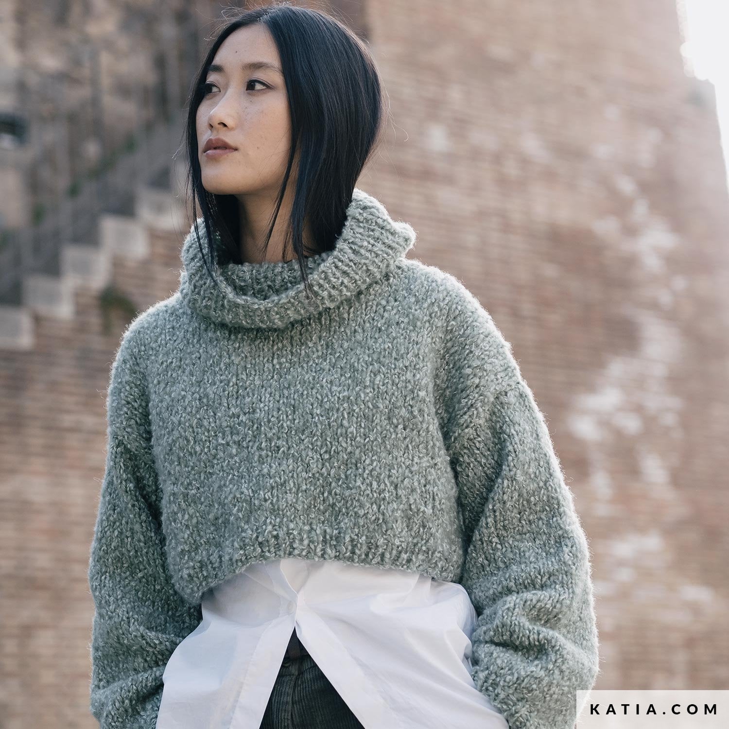 Komorebi - fir buclat de merinos cu bumbac și mohair natural