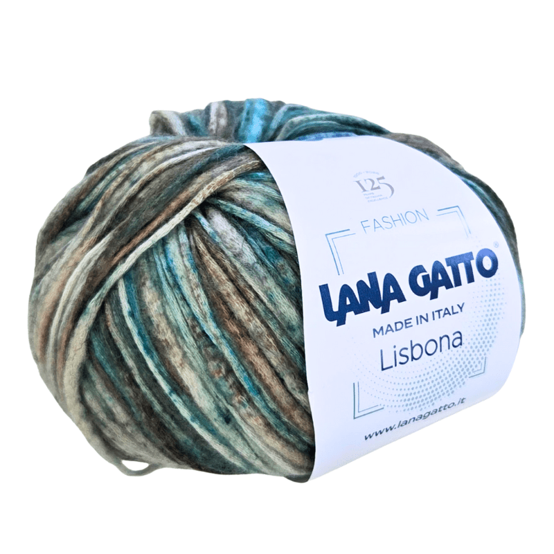 Lisbona - fir texturat variegat de merinos cu bumbac