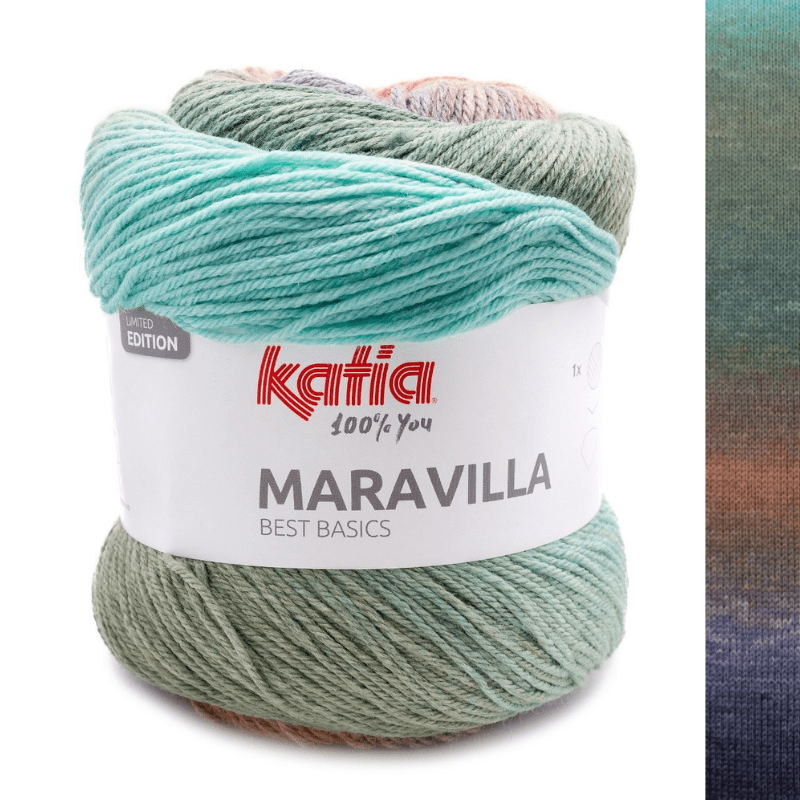 Maravilla - fir variegat de merinos cu acrilic