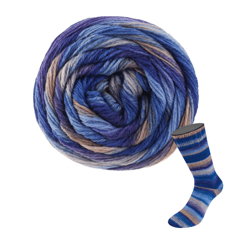 Meilenweit 100 Fontana - fir variegat de lână superwash pentru ciorapi și accesorii