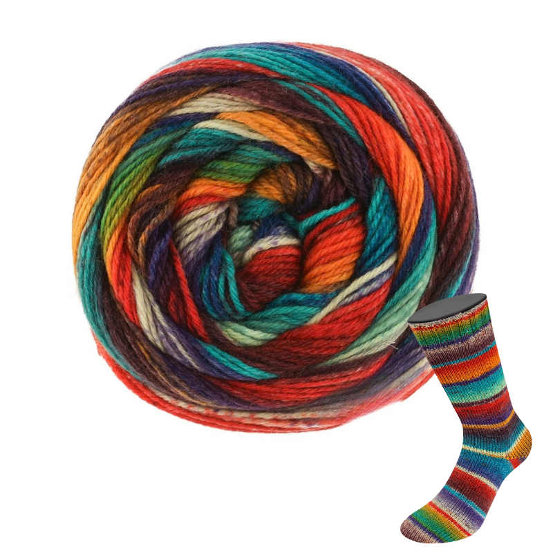 Meilenweit 100 Fontana - fir variegat de lână superwash pentru ciorapi și accesorii